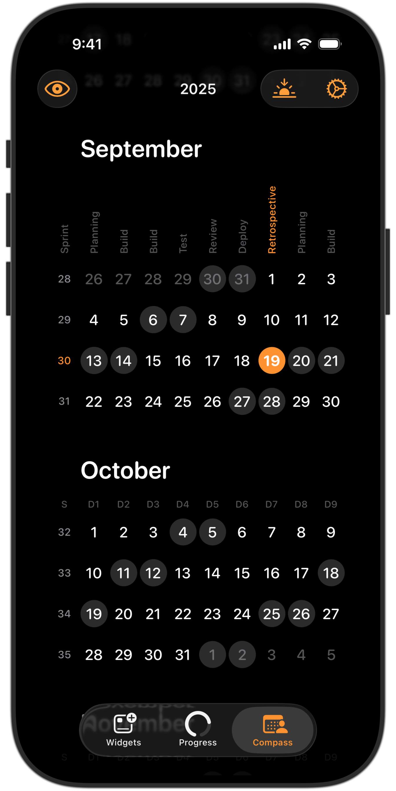 Custom week settings