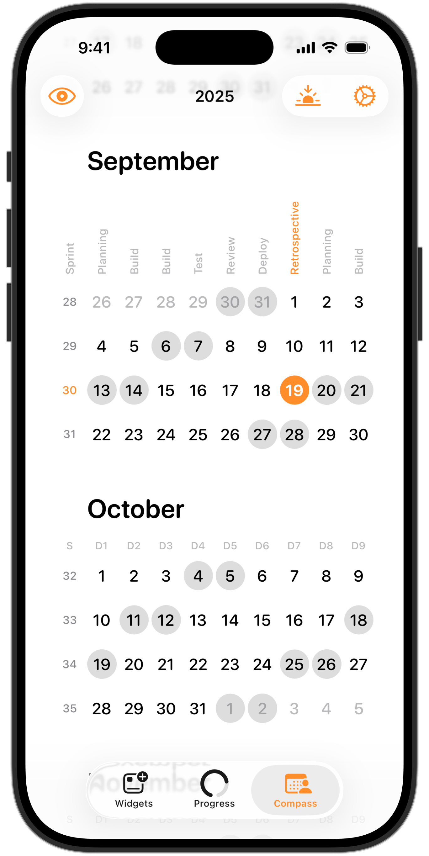 Custom week settings