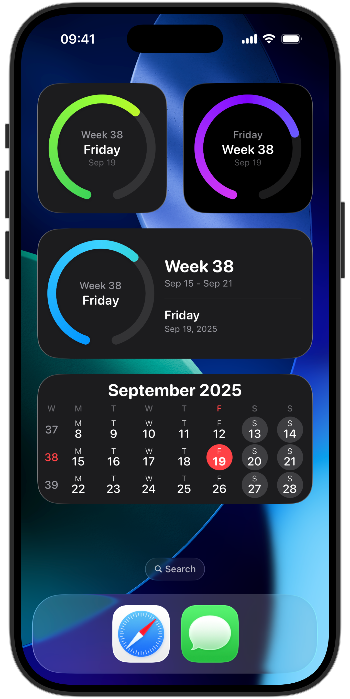 Beautiful widgets on iPhone