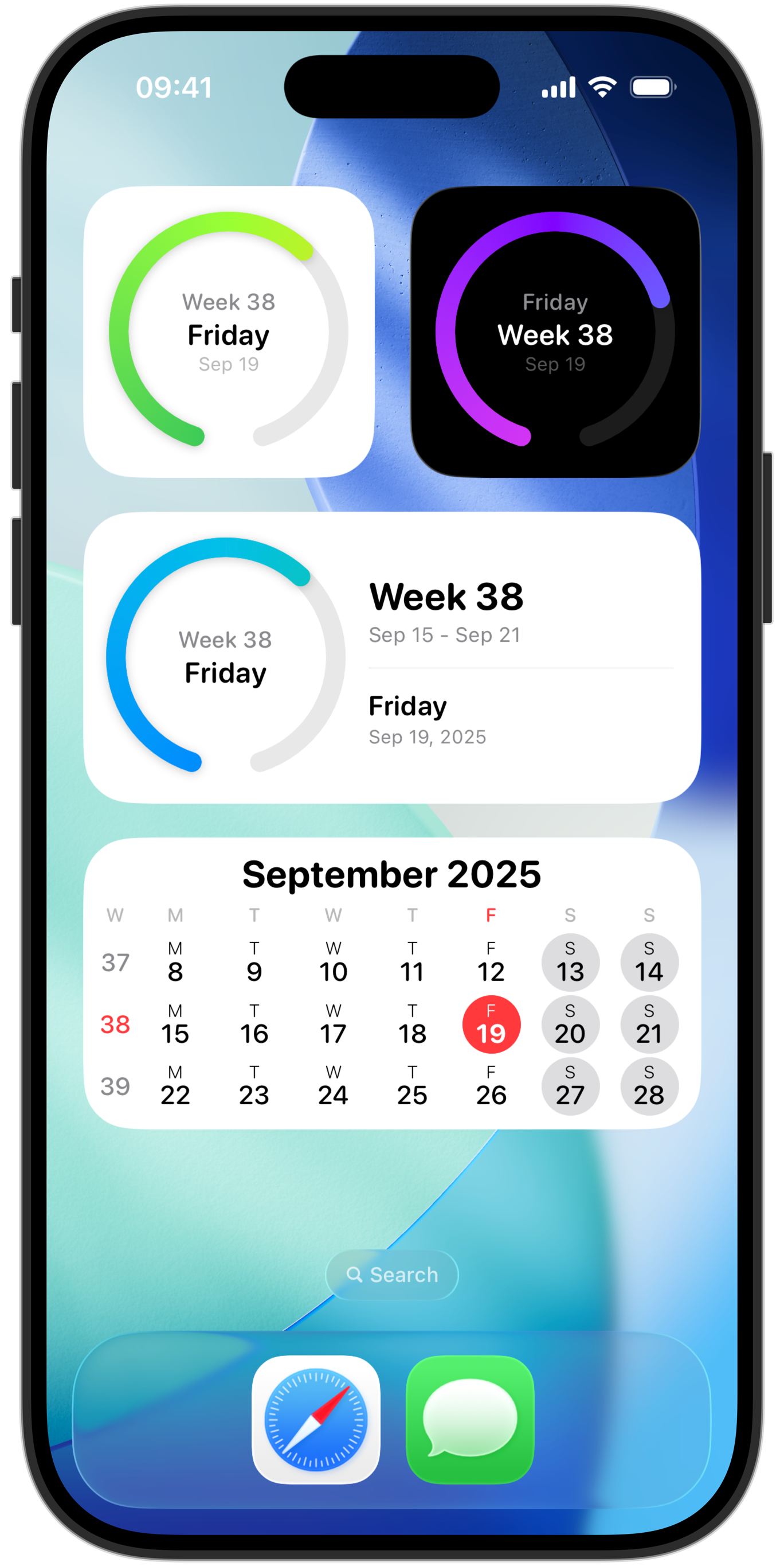 Beautiful widgets on iPhone